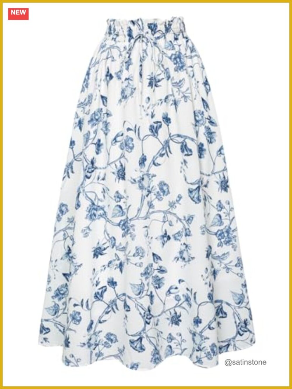 Floral Maxi Skirt High Waist Elastic Waistband Pockets Victorian Long Skirt